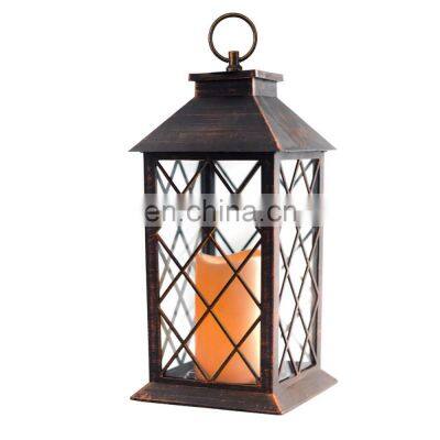 Custom Outdoor Hanging Garden Plastic LED Candle Powered Solar Lantern Garden