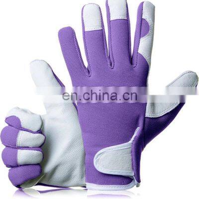 Gardens Collection Garden Gloves Labor Supply Goat Skin Leather Palm Gardening Gloves Floral