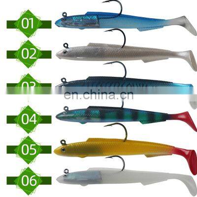 15cm 30g Soft Eel Fishing Lures Rubber Worm Bass with  Crank hook Long Bait