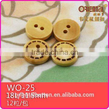 18L Sewing Holes Raw Wooden Shirts Button photo-3