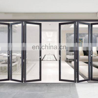 Folding aluminum frame glass insulated double glass door made in China