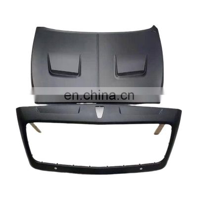 RD Facelift Parts Mansori Style Carbon Fiber Front Grill Mesh Frame Cover Car Engine Hood Vents Cover For Bentley Bentayga