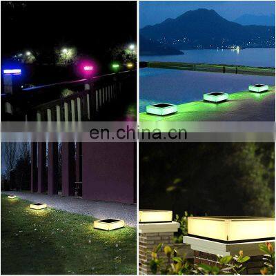 Modern Solar Pillar Lantern Light Outdoor Waterproof Colorful Solar Lamp Column Head Night Light