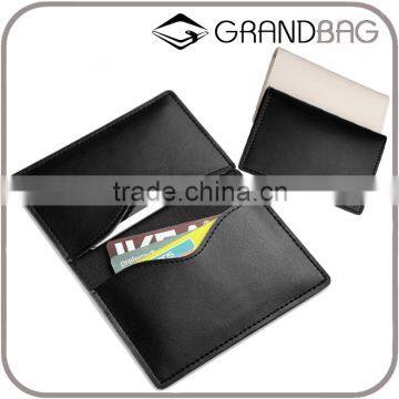 High Quality Fashion Genuine Smooth Leather Unisex Bi-fold Small Credit Card Holder Business Name Card Case for Women