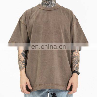 Wholesale high quality T-shirts for Men custom  loose reverse cut and sew pattern logo premium comfortable fitting OEM ODM