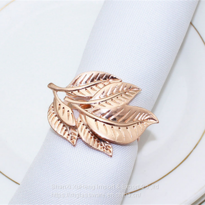 New Design Leaf Designed Napkin Ring Forest Theme Wedding photo-2