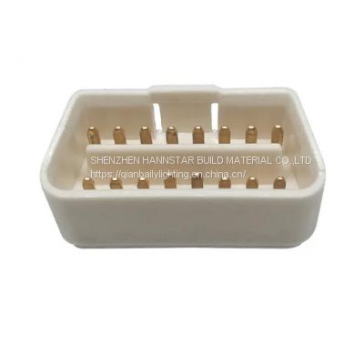 ST-SOM-005A White Color J1962 Male OBDII Connector with Golden Plated Pins for OBD Device