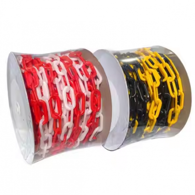 Multicolour 6mm 8mm Warning Post Connect Plastic Chain White and Red Plastic Barrier Warning Chain for Line