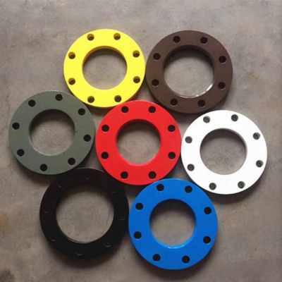 Sprayed electrofusion butt Q235 material plastic coated flange PE steel butt flange hot melt socket flange sprayed plastic flange