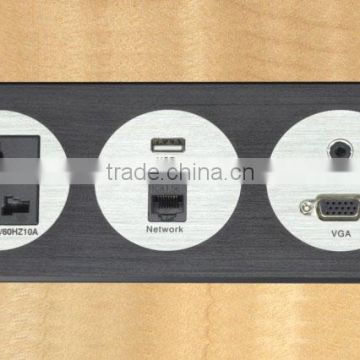 Euro usb Wall Socket 220v with 3.5 Video+VGA Interface