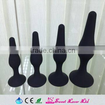 Top Selling Black Silicone Waterproof Silicone Anal Plugs Butt Plugs Strong Suction Cup Silicone Butt Plug for Couple photo-4