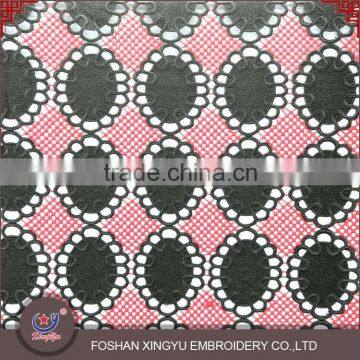 Promotion Custom Red and Purple Latest Net Embroidery Designs Elastic Mesh Fabric for Girls Dress photo-3