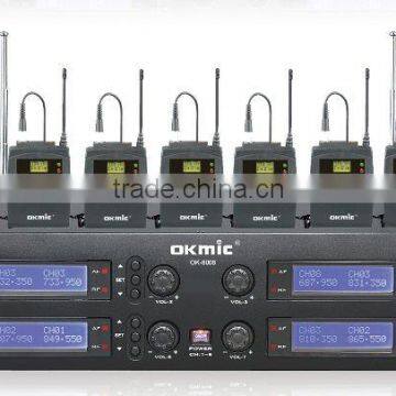 UHF Wireless collar Microphone OK-8008/OK-3B UHF/PLL 8 Channels Conference Microphone small wireless microphone