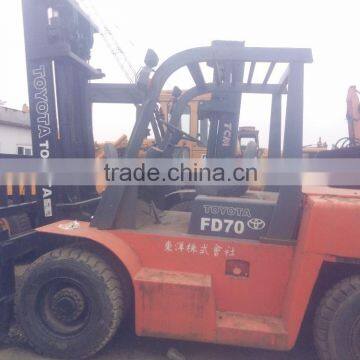 Diesel engine Toyota FD70 forklift used condition Toyota 7t lifter second hand toyota FD70 7t forklift for sale