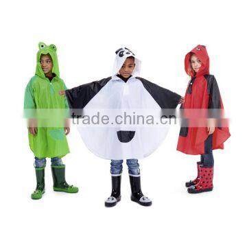 Waterproof Adult Kids Plastic Reusable Printed PVC Rain Poncho