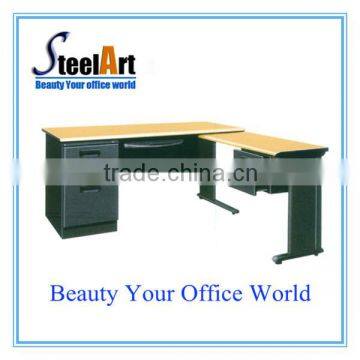 factory price steel MDF office desk in metal frame