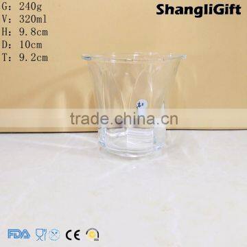 Clear Glass 320ml Ribbed Glass lampshade hat