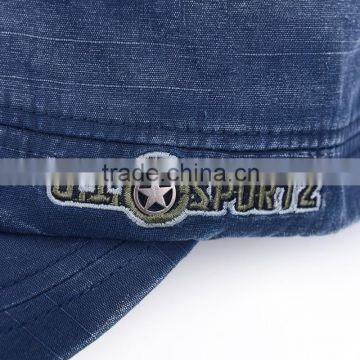 OEM Handsome Custom Fashion Washed Cotton Flat Top Military Style Caps photo-4