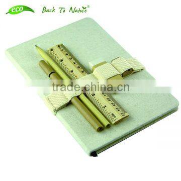 Eco Fabric Covered Recycled Notebook in Bulk With Pen Attached photo-3