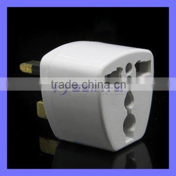 White UK/US/EU Universal to UK 3-Pins Power Plug Adapter Travel Converter