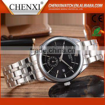 Hot Sale Business Men Quartz Day/Date Stainless Steel Wrist Watch