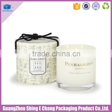 Luxury candle box hot stamping round candle box with custom logo