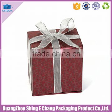 Custom decorative cardboard printing ribbon gift box/packaging ribbon gift box