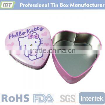 metal heart tin box for chocolate package