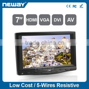 High Brightness 7" TFT LCD Touch Screen Monitor with HDMI input VGA Video Audio