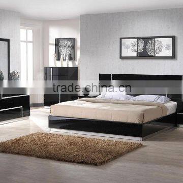 China manufacturer Modern Home hotel Furniture black High Gloss Bedroom Sets(SZ-BFA8005)