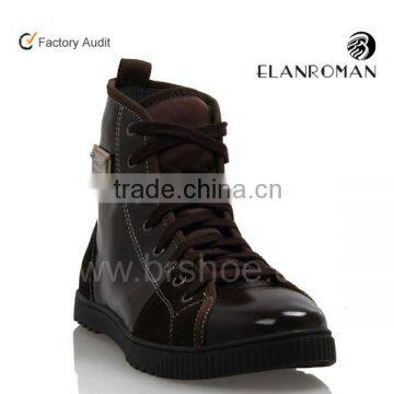 Fashion popular high ankle leather shoes for men