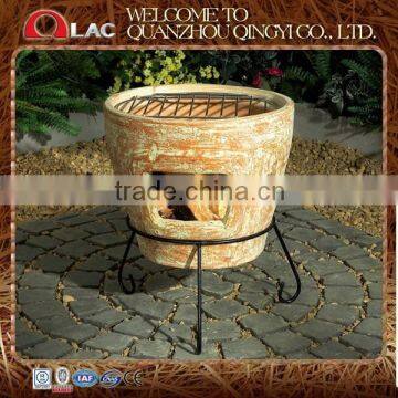 customized size classic grey antique Mexican terracotta chimineas