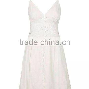hollow lace women dress spaghetti strap women dress OEM service