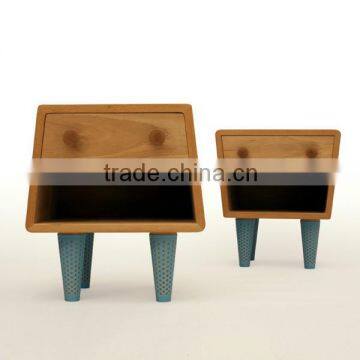 Bedside Tables, Made of Beech, Plastic Materials