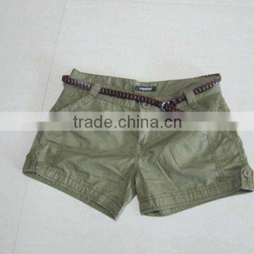 2012 ladies fashion cotton casual hot shorts with belts