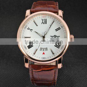 2016 Brand WINNER Simple Self-winding Automatic Mechanical Watch Men Wristwatch Luury Leather Strap With Calendar photo-4