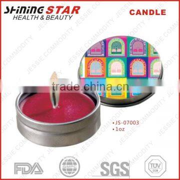 JS-07003 new design 30g scented candle in circle tin