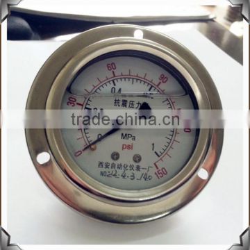 Stainless steel seismic pressure gauge