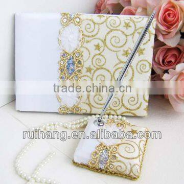 Fancy gold star guest book for wedding /wedding pen holder/wedding accessories series--WA004