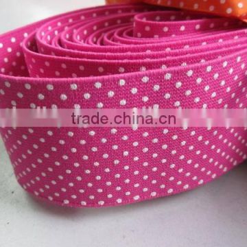 Custom printed elastic hair band polyester latex with WHITE DOT printing