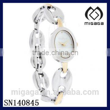 Fashion Quartz watch 2Tone plating for ladies*Ladies MOP Dial 2Tone Bracelet Quartz Watch