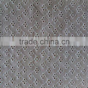 2015 New Products White Cotton Lace Embroidery Fabric