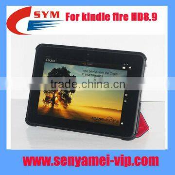 Factory Crazy Horse Pattern PU Leather for Kindle Fire HD 8.9 Case Leather , Leather PU for Kindle Fire 8.9 Leather Case