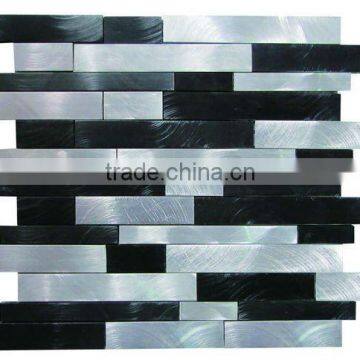 YX- MA15 hot sale silver and black aluminum mosaic tile for kitchen wall