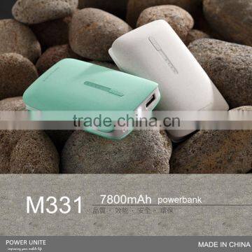 2016 new product 2A input fast charging power bank 7800mAh with CE FCC RoHS