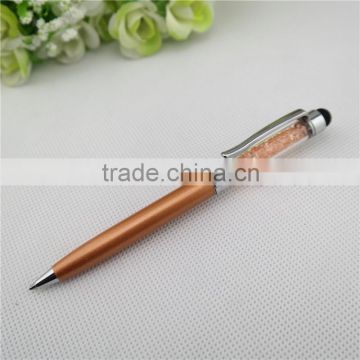 TCR-0202 hot-selling short crystal metal pen , small crystal stylus touch pen