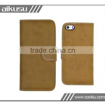 For iPhone5S durable pu leather flip case Factory sale