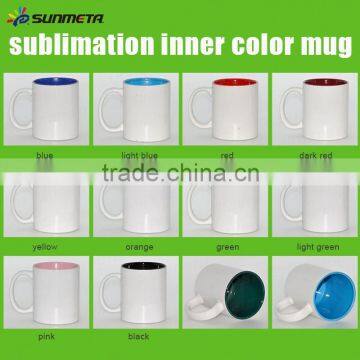 Sunmeta 11oz blank sublimation heat press ceramic mug, inner color mug