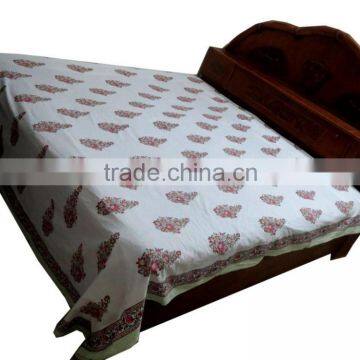 Designer Indian Hand Block Printed Bed Cover Bedding Bed Spread Home Decorative Art