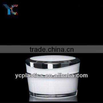 Round Plated Cover Plastic Cosmetic Cream Jar